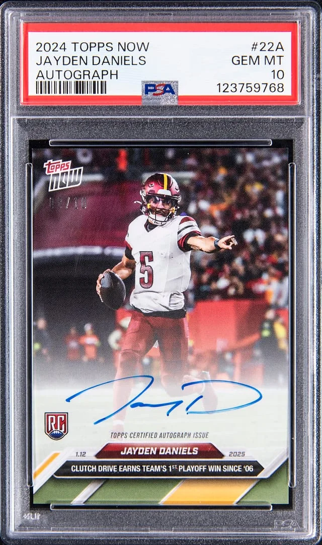 2024 Topps Now Jayden Daniels Autograph #22A card image