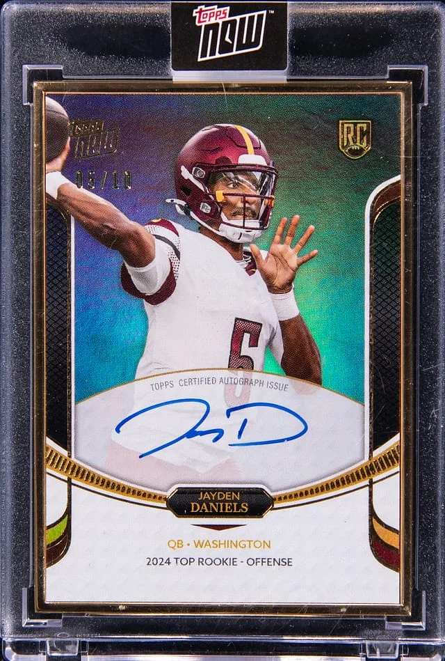 2024 Topps Now Jayden Daniels Campaign Autograph Black #9-A card image