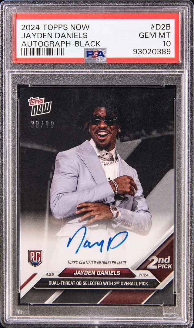 2024 Topps Now Jayden Daniels Autographs Black #D-2B card image