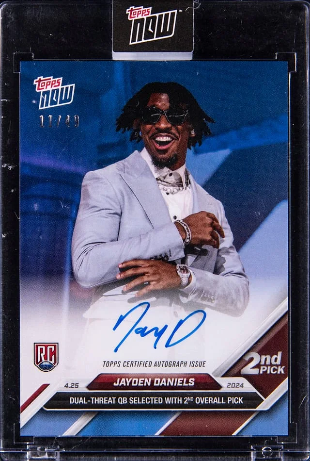 2024 Topps Now Jayden Daniels Draft Autographs Blue #D-2C card image