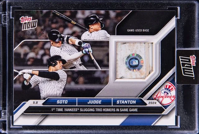 2024 Topps Now Juan Soto/Aaron Judge/Giancarlo Stanton 1st Time Yankees Slugging Trio Homers in Same Game #170A card image
