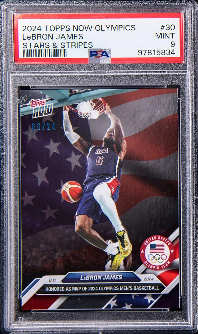 2024 Topps Now LeBron James Olympics Stars & Stripes #30 card image