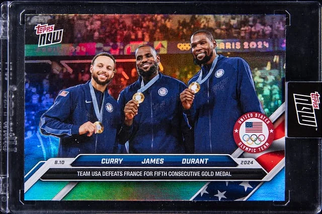2024 Topps Now LeBron James/Stephen Curry/Kevin Durant - Topps Encased Team USA SP #26SP card image