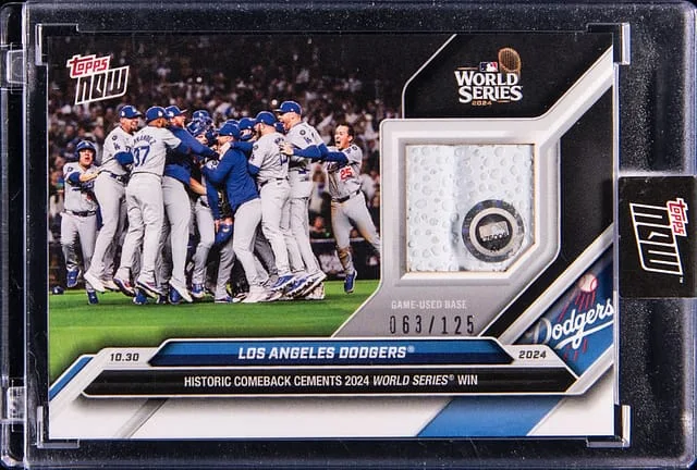 2024 Topps Now Los Angeles Dodgers Game-Used Relic Card - Topps Encased, MLB Authenticated World Series Base Relic #885A card image