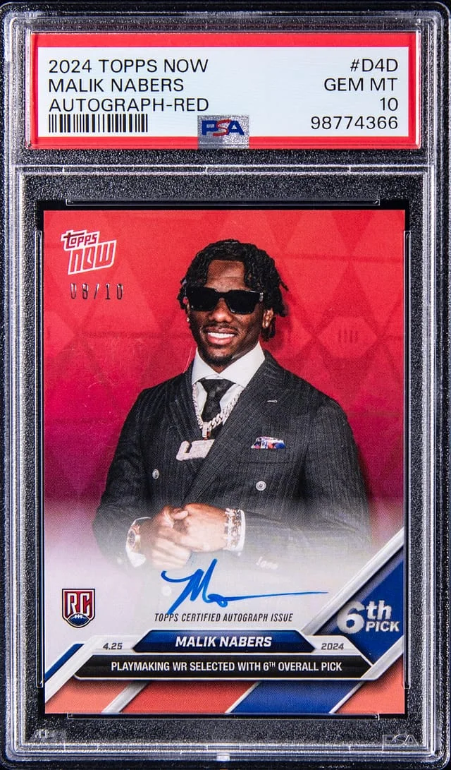 2024 Topps Now Malik Nabers Autograph Red #D-4D card image