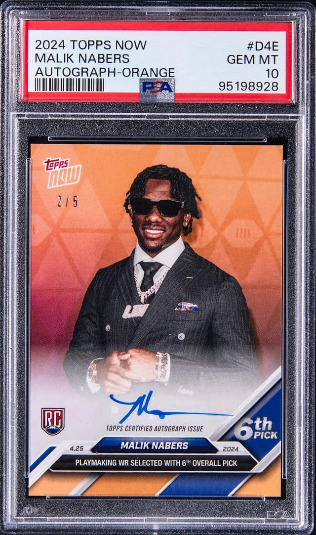 2024 Topps Now Malik Nabers Autographs Orange #D-4E card image