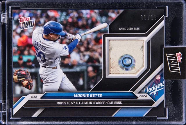 2024 Topps Now Mookie Betts Moves to 5th All Time in Leadoff Home Runs #188B card image
