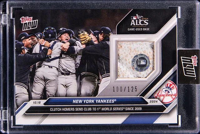 2024 Topps Now New York Yankees Game-Used Relic Card - Topps Encased, MLB Authenticated ALCS Base Relic #856A card image
