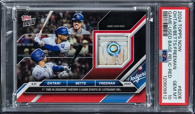 2024 Topps Now Ohtani/Betts/Freeman Game-Used Game-Used Base Relic Red #620E card image