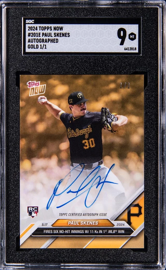 2024 Topps Now Paul Skenes Autograph Gold #201E card image