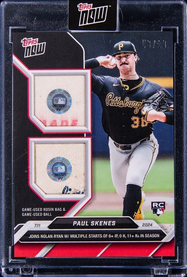 2024 Topps Now Paul Skenes Dual Game-Used Relic - Topps Encased #407C card image