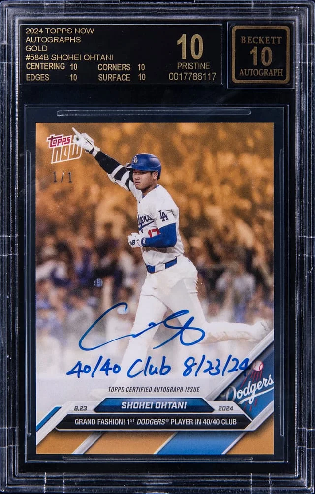 2024 Topps Now Shohei Ohtani Autographs Gold #584B card image