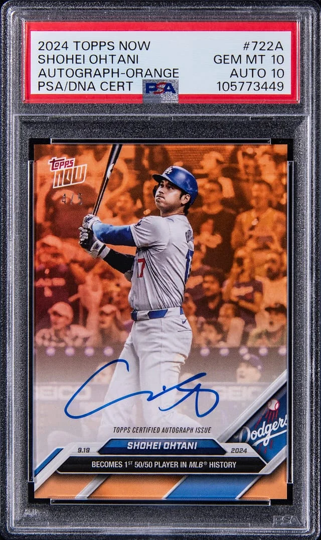 2024 Topps Now Shohei Ohtani Autographs First 50/50 Player in MLB History #722A card image