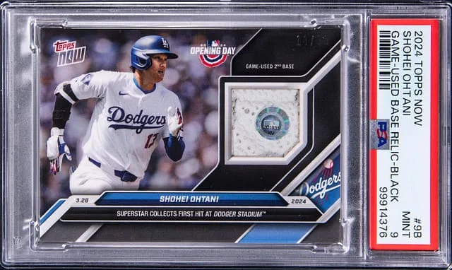 2024 Topps Now Shohei Ohtani Game-Used Base Relic Black #9B card image
