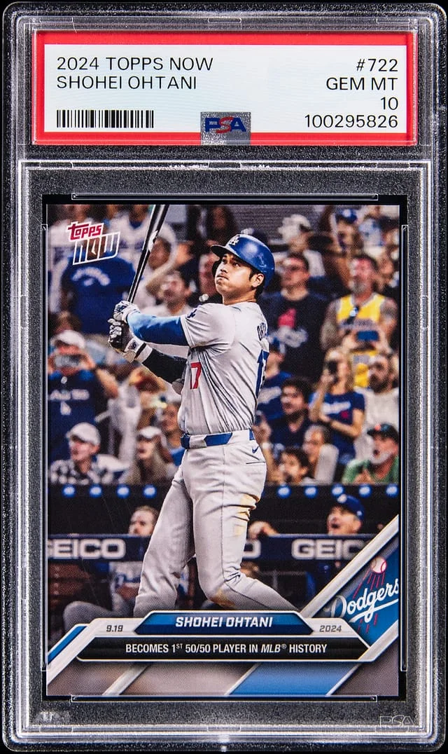 2024 Topps Now Shohei Ohtani - Becomes 1st 50/50 Player in MLB History #722 card image
