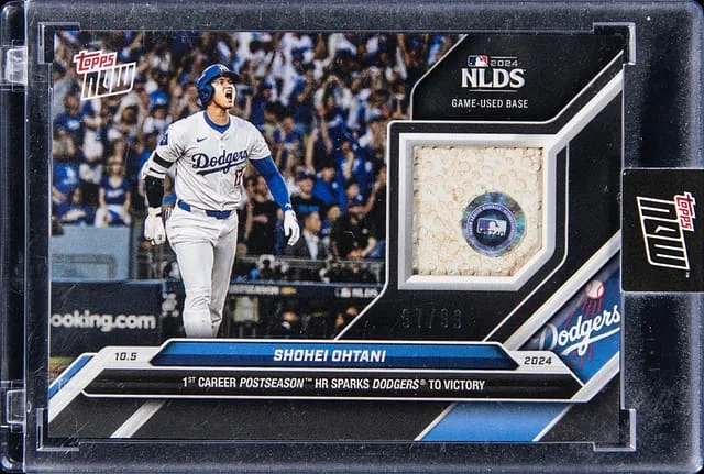 2024 Topps Now Shohei Ohtani Game-Used 1st Career Postseason HR #801B card image