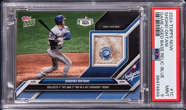 2024 Topps Now Shohei Ohtani Game-Used Base Game-Used Base Relic Blue #1C card image