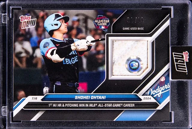2024 Topps Now Shohei Ohtani Game-Used Base 1st W/HR & Pitching Win In MLB All-Star Game Career #437B card image