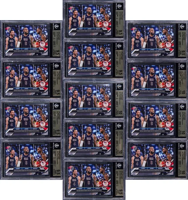 2024 Topps Now Steph Curry, LeBron James, Kevin Durant Graded Card Collection (13) Olympic Games #26 card image