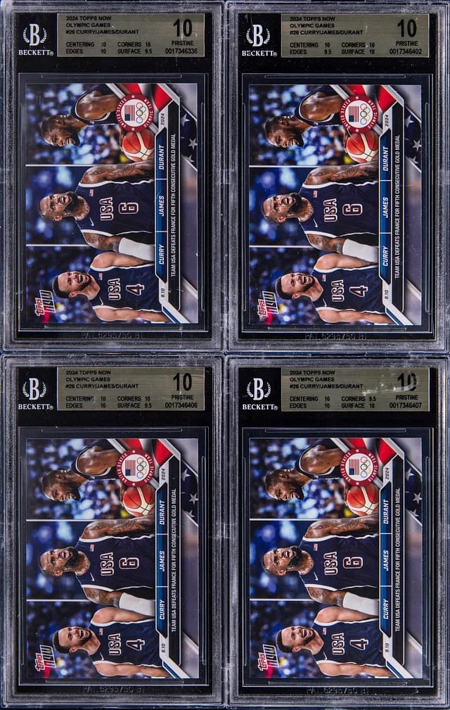 2024 Topps Now Steph Curry, LeBron James, Kevin Durant Graded Card Collection (4) Olympic Games #26 card image