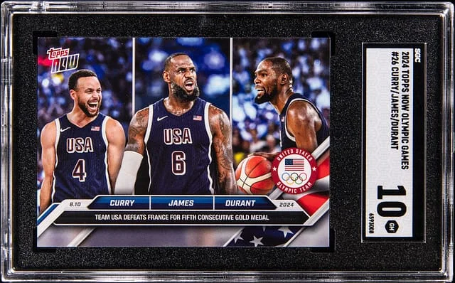 2024 Topps Now Stephen Curry/LeBron James/Kevin Durant Olympic Games #26 card image