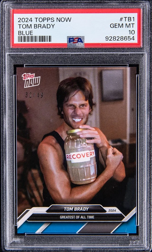 2024 Topps Now Tom Brady Blue #TB-1 card image