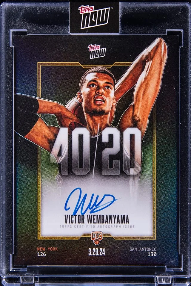 2024 Topps Now Victor Wembanyama 40/20 Autographs Gold #VW-5F card image