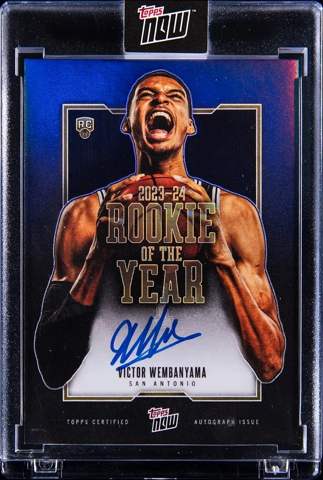 2024 Topps Now Victor Wembanyama of the Year Autographs Blue #VW-6B card image