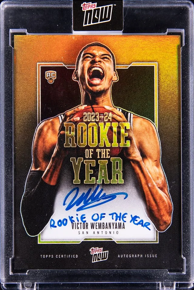 2024 Topps Now Victor Wembanyama of the Year Autograph Gold #VW-6F card image
