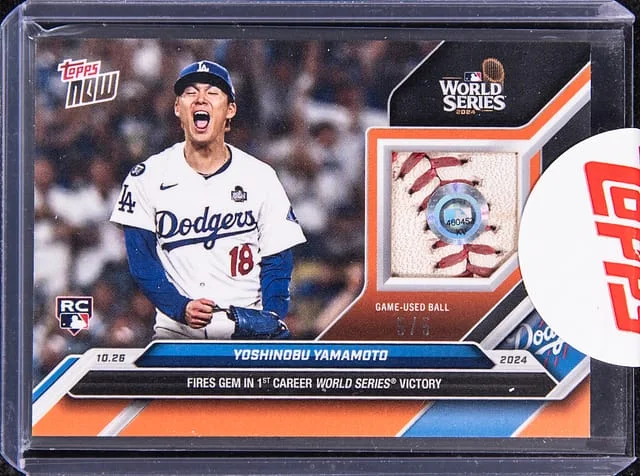 2024 Topps Now Yoshinobu Yamamoto Relic Topps Encased #869B card image