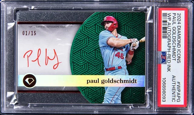 2024 Topps Paul Goldschmidt Diamond Icons White Polychromatink Autograph Red Ink #WPA-PG card image