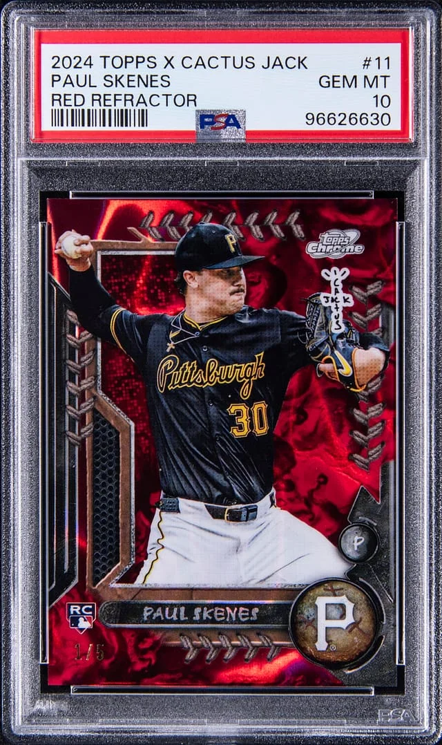 2024 Topps Paul Skenes X Cactus Jack Red Refractor #11 card image