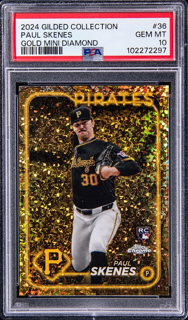 2024 Topps Paul Skenes Gilded Collection Chrome Gold Raywave #36 card image