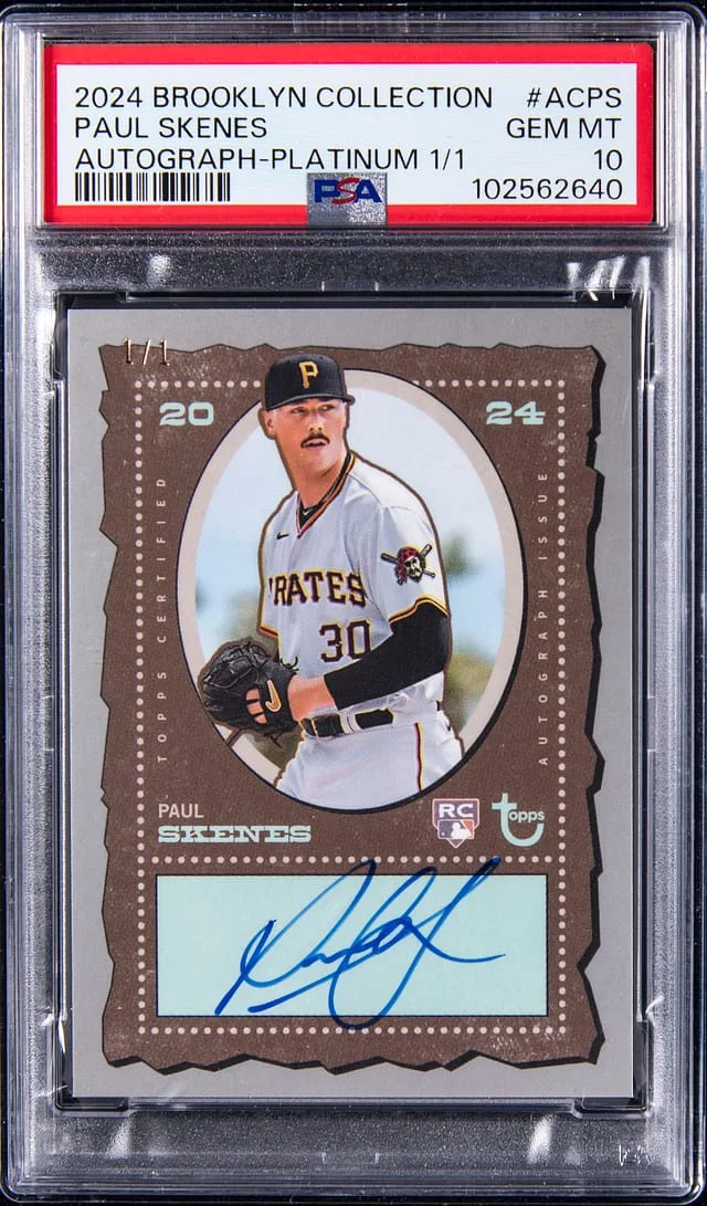 2024 Topps Paul Skenes Brooklyn Collection Autographs Platinum #AC-PS card image