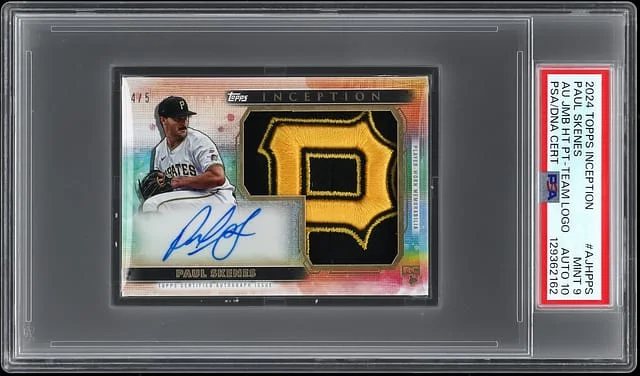 2024 Topps Paul Skenes Inception Autographed Jumbo Hat Patch MLB Logo #AJHP-PS card image