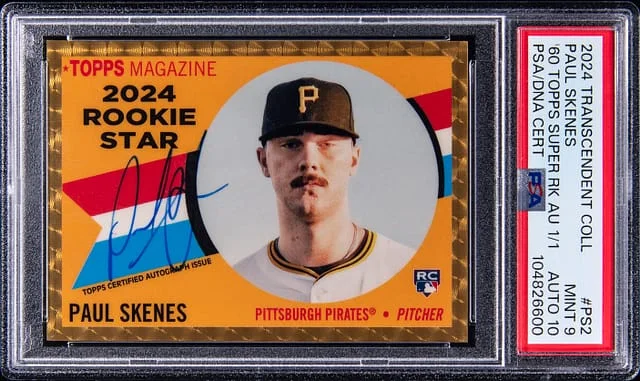 2024 Topps Paul Skenes Transcendent Collection '60 Topps SuperFractor Autograph #PS2 card image