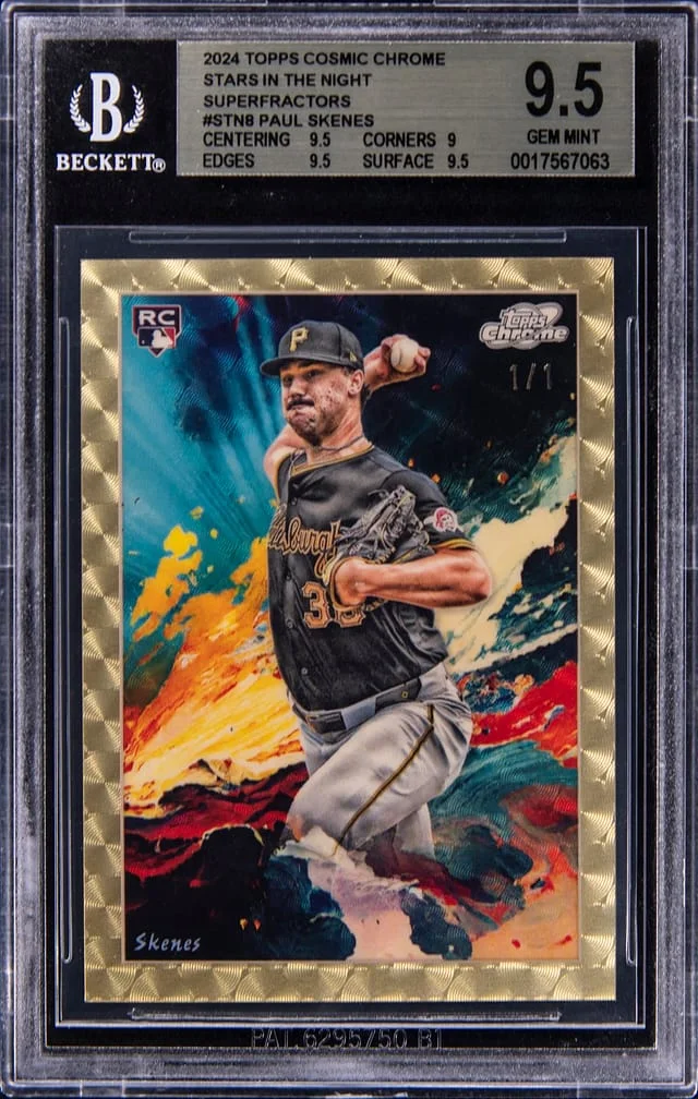 2024 Topps Paul Skenes Cosmic Chrome Stars In The Night SuperFractor #STN-8 card image