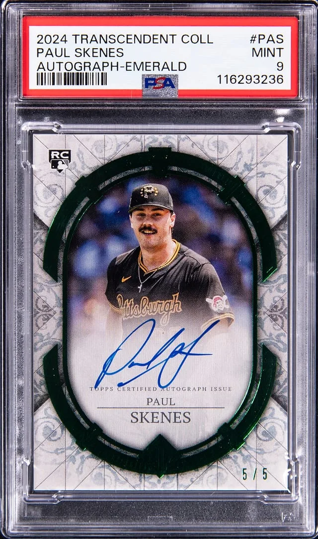 2024 Topps Paul Skenes Transcendent Autograph Blue #TCA-PAS card image
