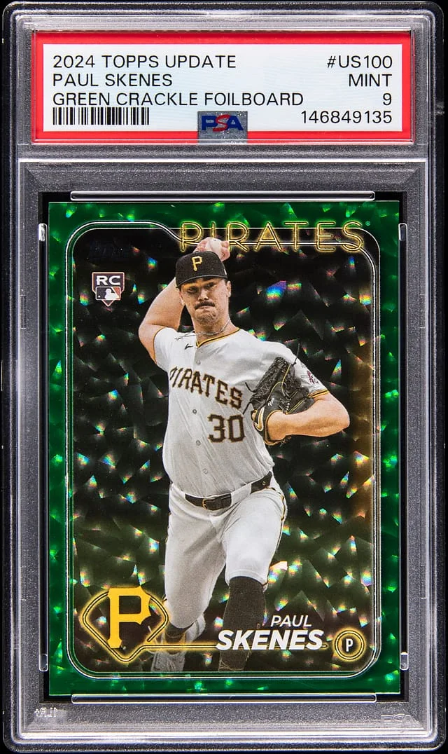 2024 Topps Paul Skenes Green Crackle Foilboard #US100 card image