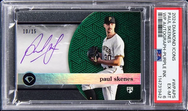 2024 Topps Paul Skenes Diamond Icons White Polychromatink Autograph Purple Ink #WPA-PS card image