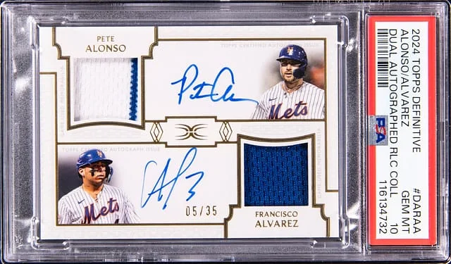 2024 Topps Pete Alonso/Francisco Alvarez Definitive Dual Autographed Relic Collection #DARAA card image
