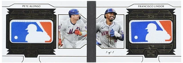 2024 Topps Pete Alonso/Francisco Lindor Definitive Collection Dual MLB Logo Patch Book #DDLP-AL card image