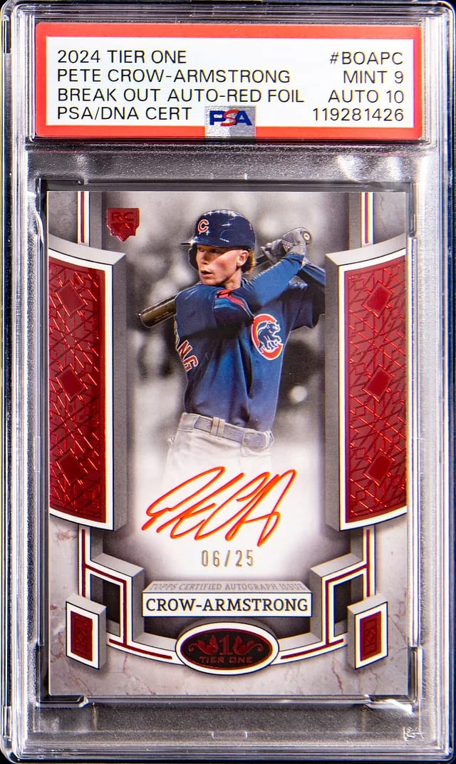 2024 Topps Pete Crow-Armstrong Tier One Break Out Autographs Red Foil #BOA-PC card image
