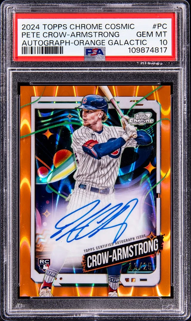 2024 Topps Pete Crow-Armstrong Cosmic Chrome Autographs Orange Galactic Refractor #CCA-PC card image