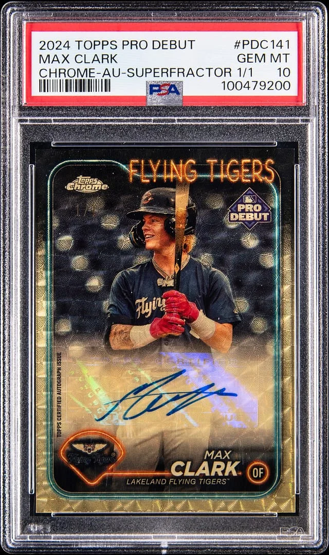 2024 Topps Pro Debut Max Clark Chrome Autographs SuperFractor #PDC-141 card image