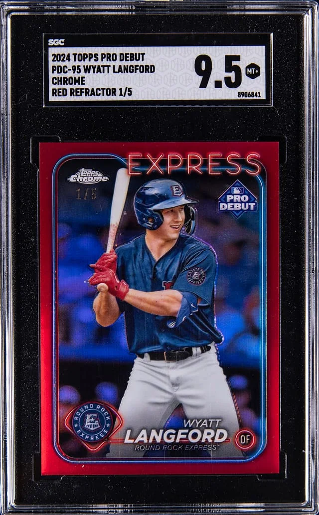 2024 Topps Pro Debut Wyatt Langford Chrome Red Refractor #PDC-95 card image