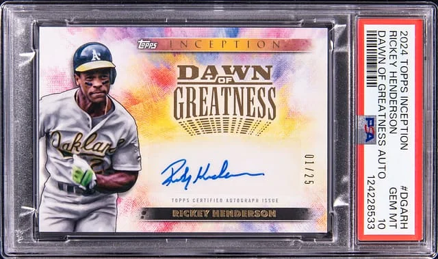2024 Topps Rickey Henderson Inception Dawn Of Greatness Autographs #DGARH card image