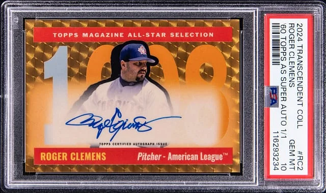 2024 Topps Roger Clemens Transcendent Collection 1960 Topps All-Star SuperFractor Autograph #60ASA-RC2 card image