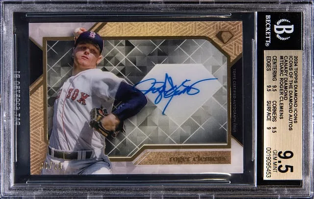 2024 Topps Roger Clemens Diamond Icons of The Diamond Autographs Canary Diamond #ITDA- card image