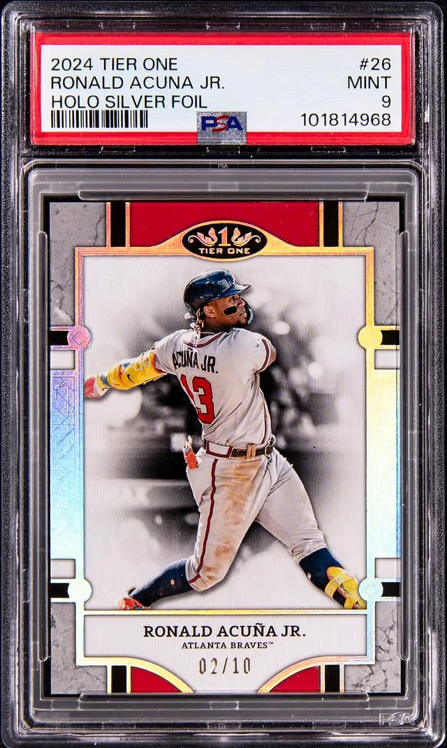 2024 Topps Ronald Acuna Jr. Tier One Holo Silver Foil #26 card image
